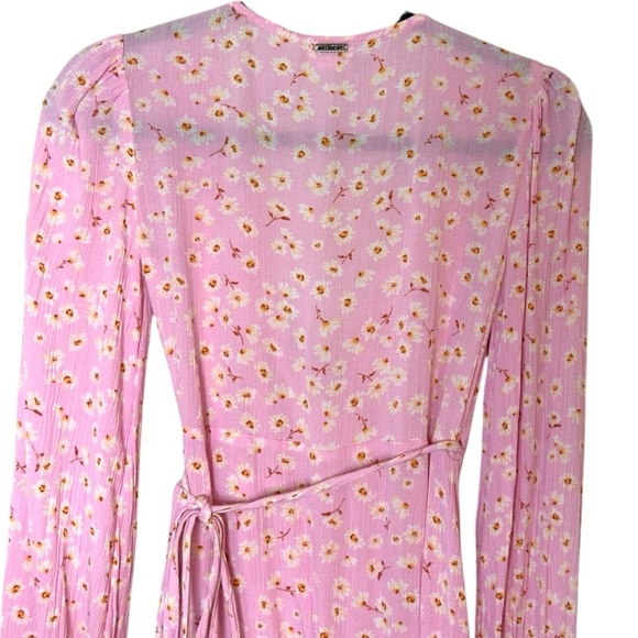 Billabong Spring Romance- Wrap Long Sleeve Floral Dress- Size Small - Picture 9 of 12